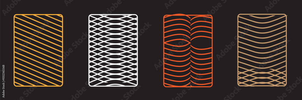 Decorations set line pattern vector ilustration geometric-pattern, seamless-pattern, abstract-pattern background simple design home family