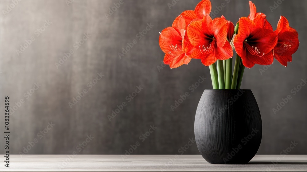 Elegant Japanese Flower Arrangement in Black Vase Elegant Japanese Flower Arrangement in Black Vase