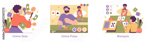 Igaming. Flat Vector Illustration