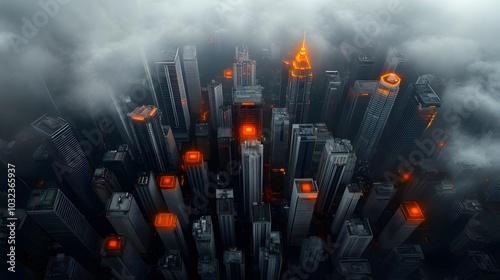 Aerial View of Kuala Lumpur s Futuristic Skyline Aglow with Vibrant Neon Lights Creating a Captivating Atmosphere in the Modern Urban Landscape at Night photo