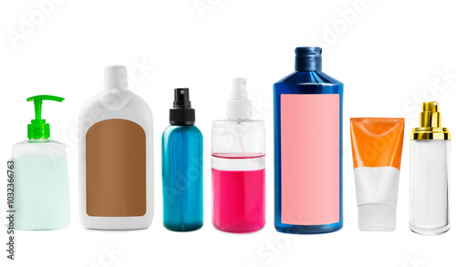 Cosmetic bottles isolated