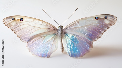 Iridescent Butterfly with Translucent Wings