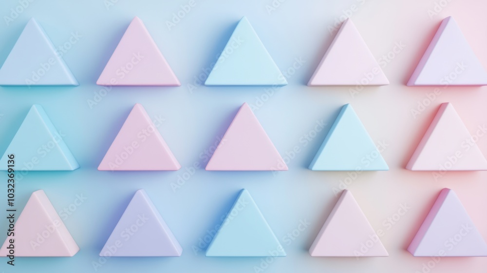 Pastel Triangular Harmony, a series of uniform small triangles in soft pastel colors, creating a soothing visual rhythm and balance. Pastel Triangular Harmony, a series of uniform small triangles in soft pastel colors, creating a soothing visual rhythm and balance.