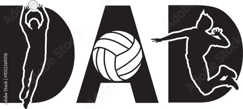 Volleyball Dad, Fall Sport, Sport Silhouette, Game Day Cut File