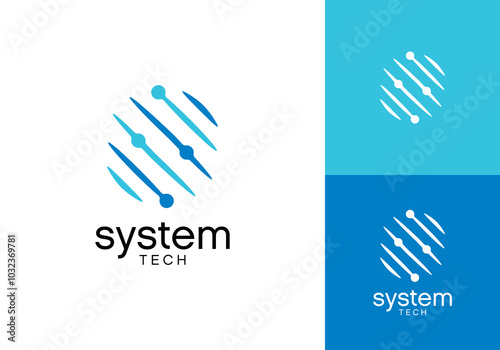 tech planet logo design. globe data connection technology icon symbol vector 