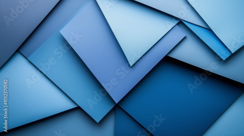 Abstract Overlapping Blue Paper Layers