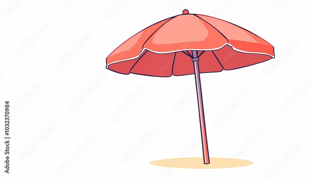 Red Beach Umbrella Isolated Red Beach Umbrella Isolated