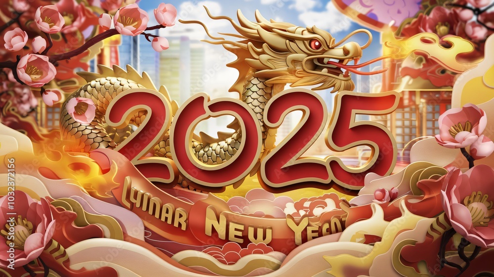 Fototapeta premium Happy New Year 2025 Background