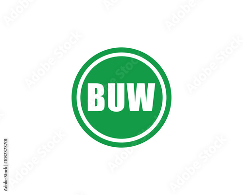 BUW logo design vector template. BUW