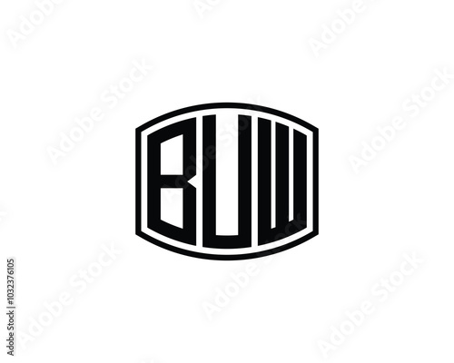 BUW logo design vector template. BUW