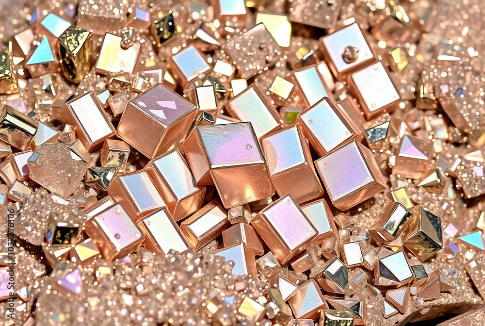 Bismuth crystal Iridescent stair step patterns of bismuth crysta