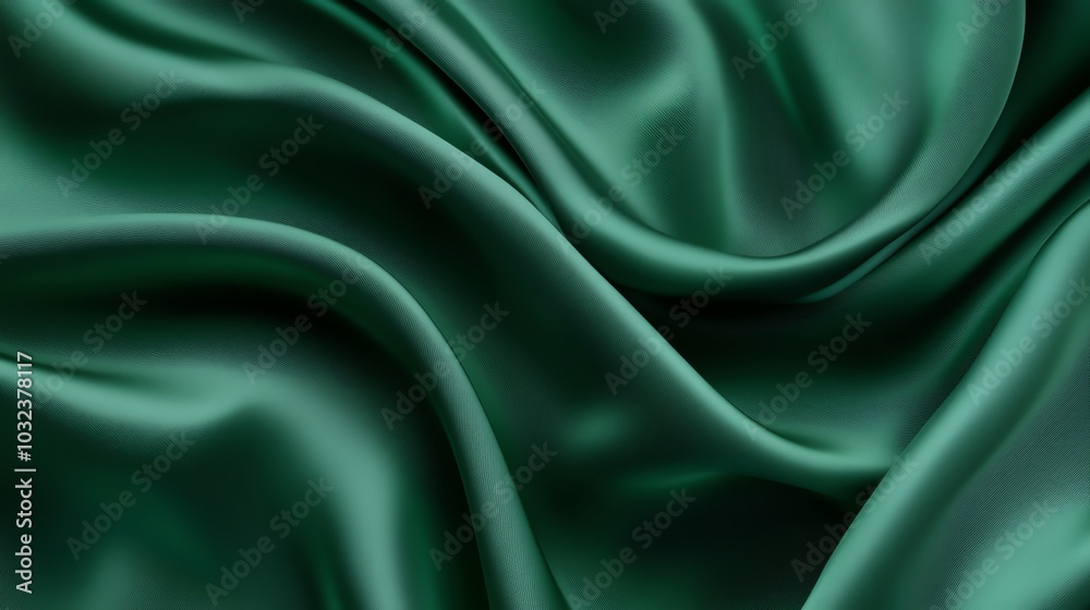 Green satin fabric with smooth texture, perfect for elegant decoration Green satin fabric with smooth texture, perfect for elegant decoration