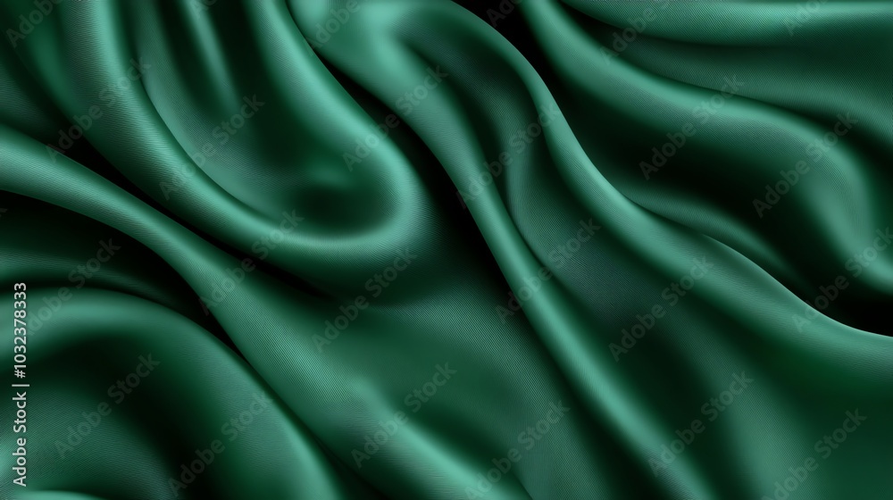 Obraz premium Green satin fabric with smooth texture, perfect for elegant decoration