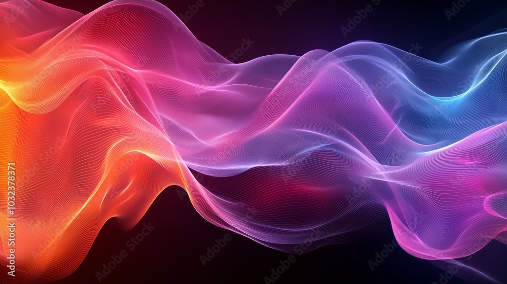 Abstract Digital Background with Flowing Lines Abstract Digital Background with Flowing Lines