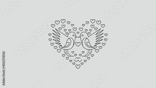 love bird isolated coloring page for kids and adult vector art line art illustration