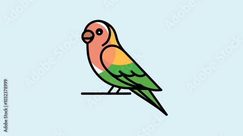 love bird isolated coloring page for kids and adult vector art line art illustration