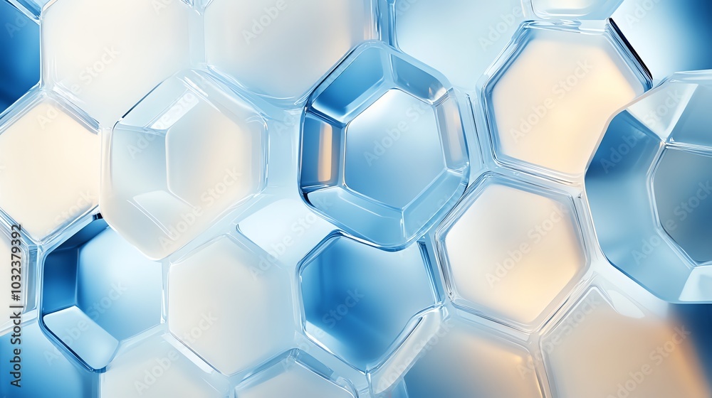 Fototapeta premium Geometric blue hexagon pattern design vector illustration for abstract background