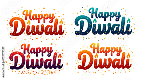 Colorful Diwali Festival Wishes with Decorative Elements