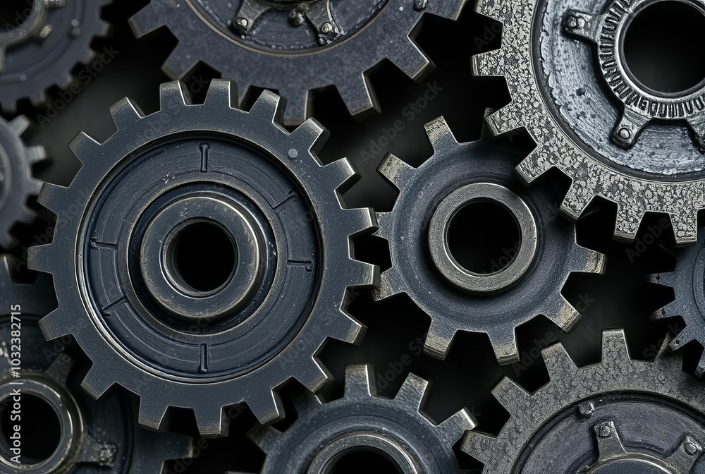 Oxidized Silver GearsSilver gears with a dark oxidized surface s