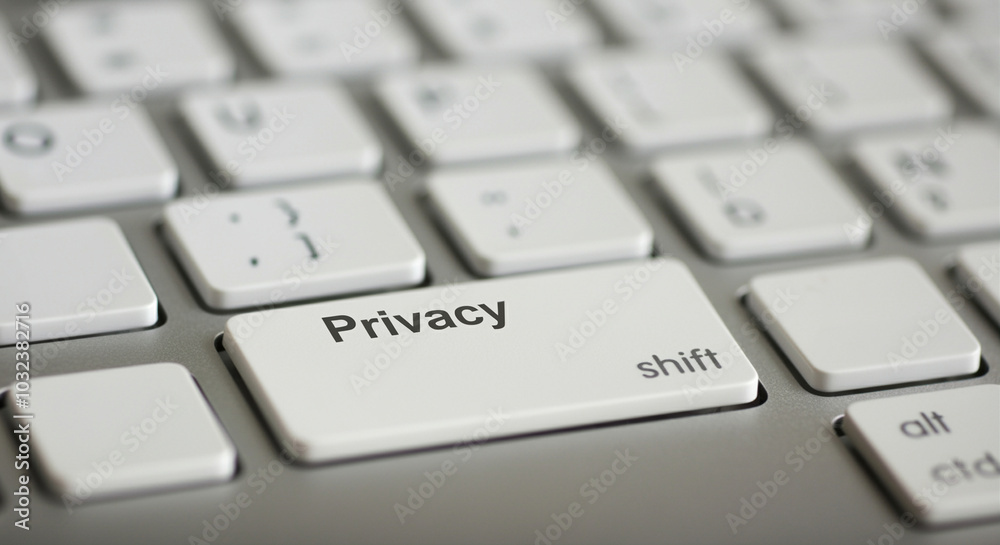 Keyboard close-up emphasizing privacy key for digital security Keyboard close-up emphasizing privacy key for digital security