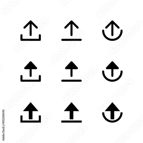 Upload icon set. Upload icon. Icon set.