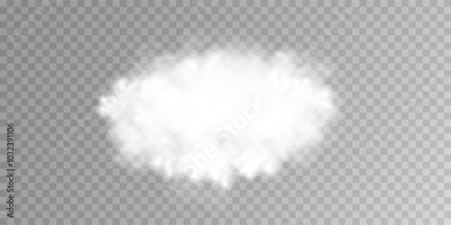 Fog or smoke isolated transparent special effect. Set White vector cloudiness, mist or smog background. Vector illustration.
