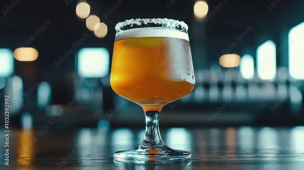 Refreshing Beer Glass on a Wooden Table Refreshing Beer Glass on a Wooden Table