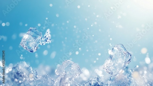 flying ice with copy space 