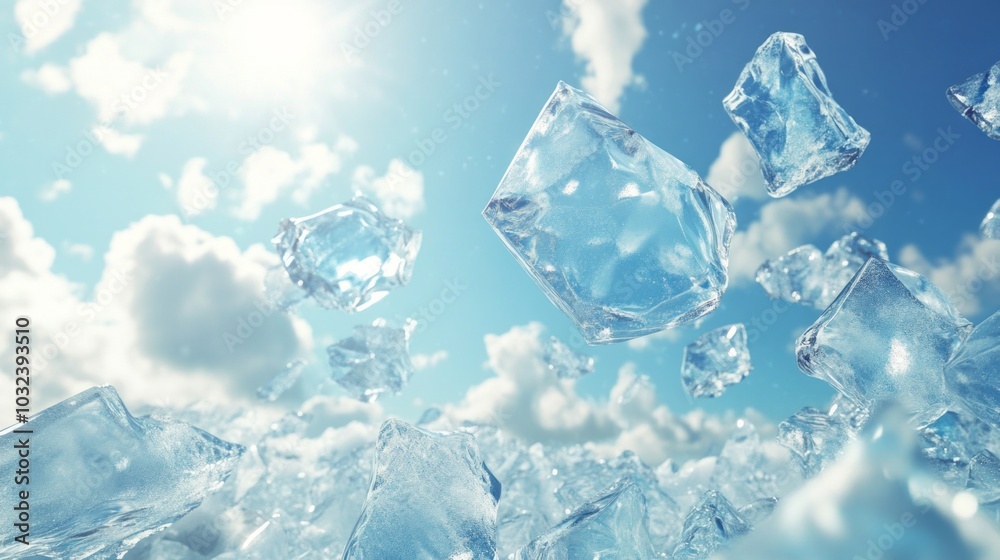 flying ice with copy space flying ice with copy space