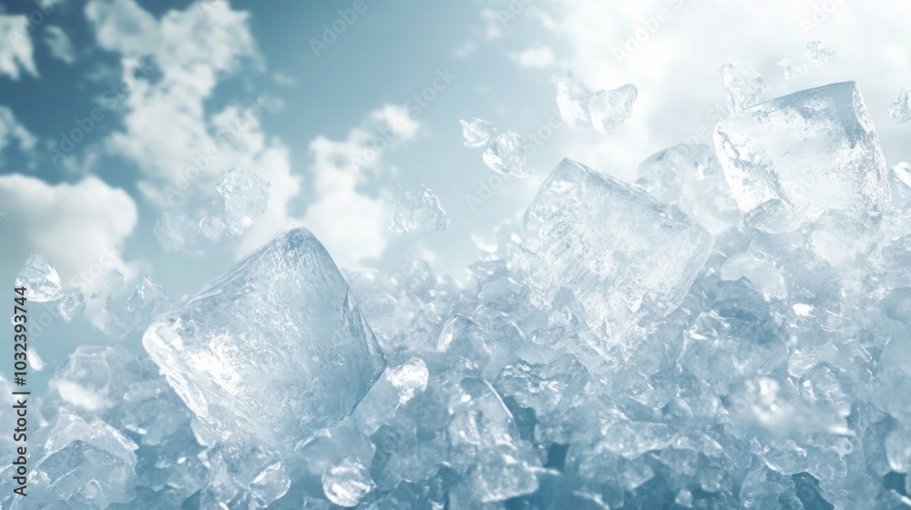flying ice with copy space flying ice with copy space