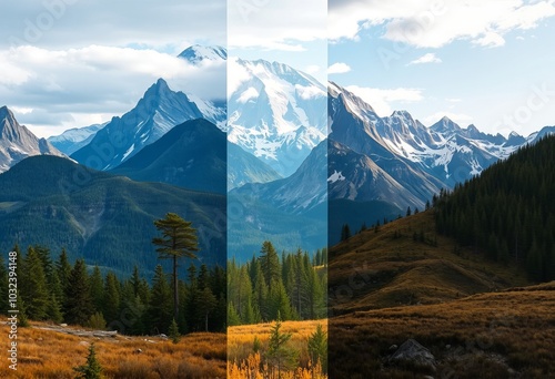 Collaged Mountains Create a digital collage by combining multipl photo