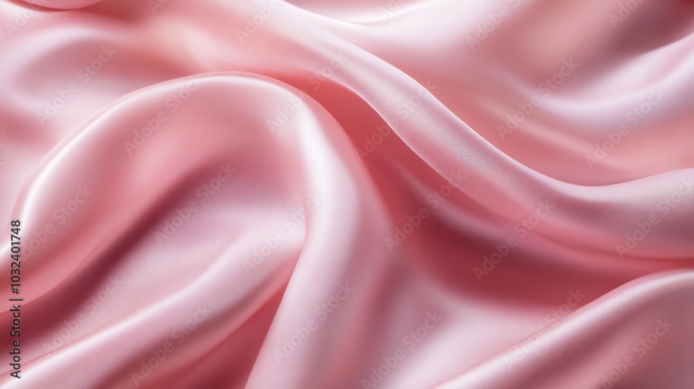 Fototapeta premium Soft pink satin fabric with a subtle wave pattern, perfect for a romantic backdrop