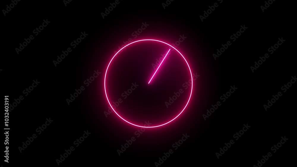 Royal blue circle digital and analog clock neon looped black background 4k video. Neon clock animation. Royal blue circle digital and analog clock neon looped black background 4k video. Neon clock animation.