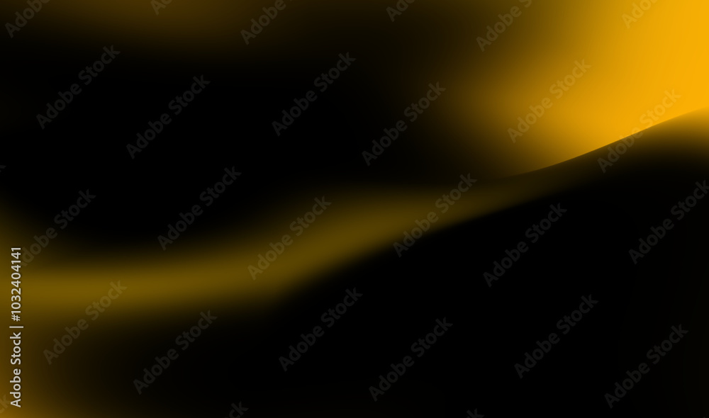 Abstract golden waves flowing smoothly over a dark surface creating a dynamic contrast. Black and yellow gradient blur abstract background wallpaper. Abstract golden waves flowing smoothly over a dark surface creating a dynamic contrast. Black and yellow gradient blur abstract background wallpaper.