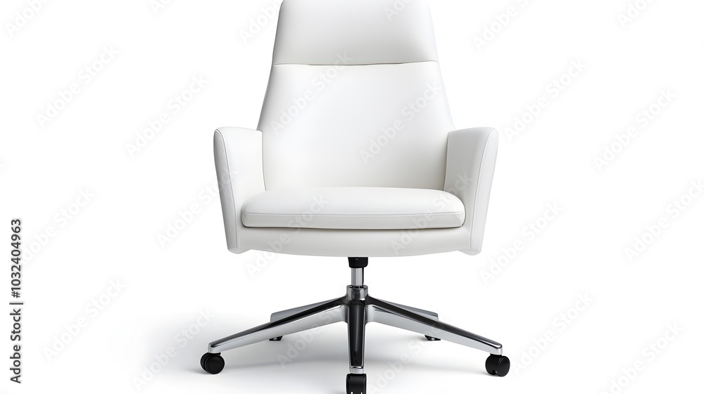 Sleek and Comfortable Ergonomic Office Chair with Modern Design on White Background  Adjustable and Minimalist Furniture Piece for Productive Workspace
