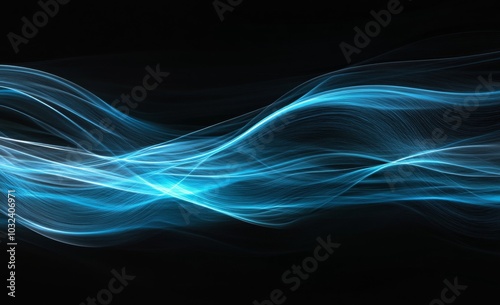 Abstract digital art piece dark background It features Cold blue air currents photo