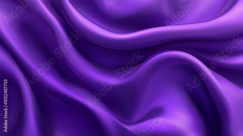 dark purple silk fabric with flowing waves, draped elegantly on a velvet backdrop, creates a luxurious and shiny texture