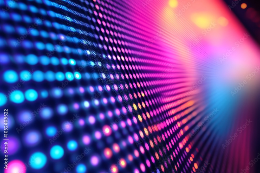 Close-up of a colorful LED light display with blurred background. Close-up of a colorful LED light display with blurred background.