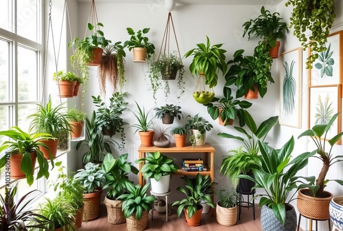 Fill the space with a variety of plants Use hanging planters pot