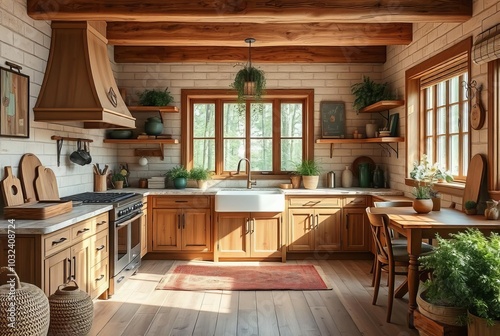 Forest Floor A kitchen with a natural earthy feel featuring recl photo