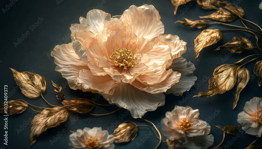 Close-up beautiful flower delicate petals leaves center image Flowers in the style Close-up beautiful flower delicate petals leaves center image Flowers in the style