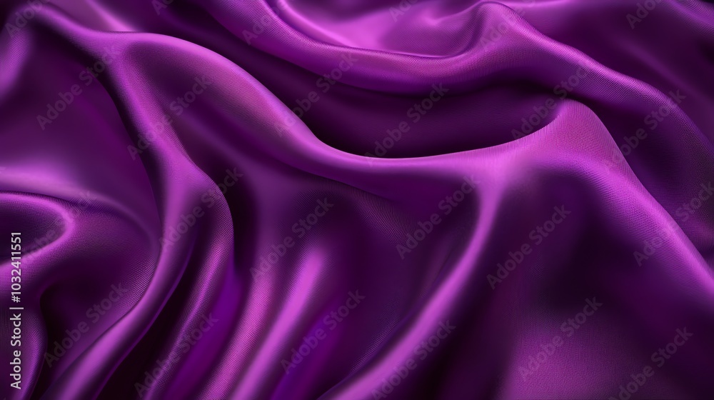 Obraz premium Purple satin backdrop with smooth, flowing curves and a luxurious, silky texture