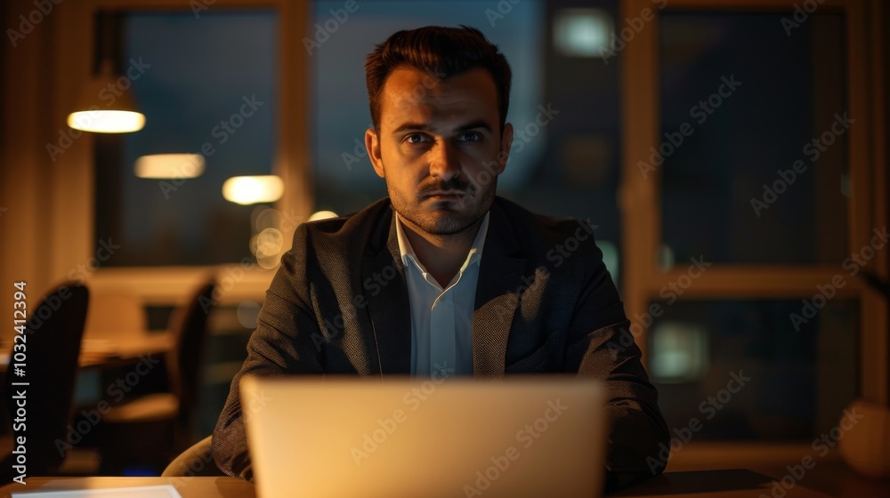 Fototapeta premium Businessman in Modern Boardroom
