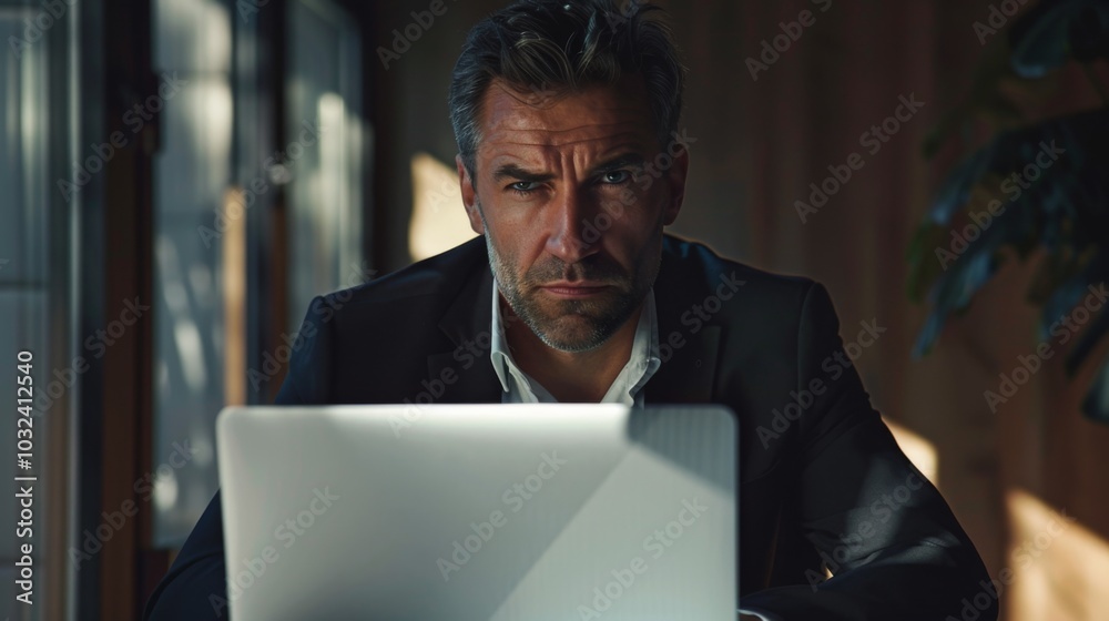 Businessman in Modern Boardroom Businessman in Modern Boardroom