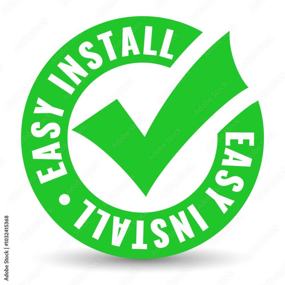 Easy to install vector tick emblem