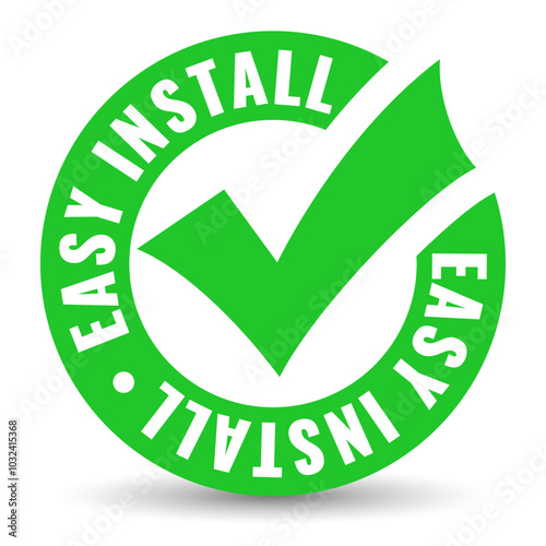 Obraz na płótnie Easy to install vector tick emblem w salonie