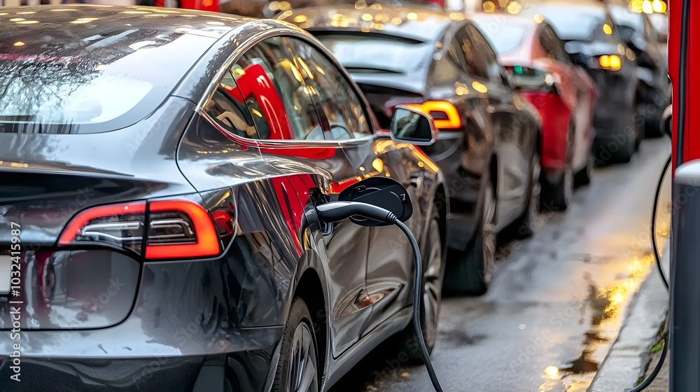 Eco Friendly Electric Vehicle Driving on a Sustainable Highway Symbolizing Innovation and Advancements in Clean Transportation Technology Eco Friendly Electric Vehicle Driving on a Sustainable Highway Symbolizing Innovation and Advancements in Clean Transportation Technology