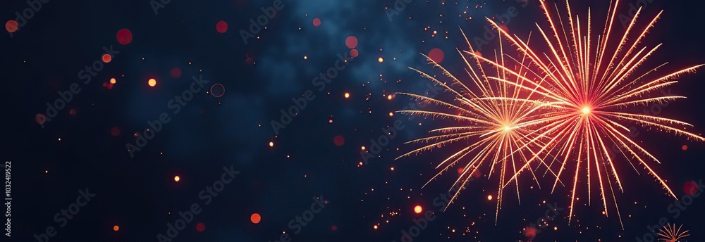 Naklejka premium Abstract firework background with free space for text