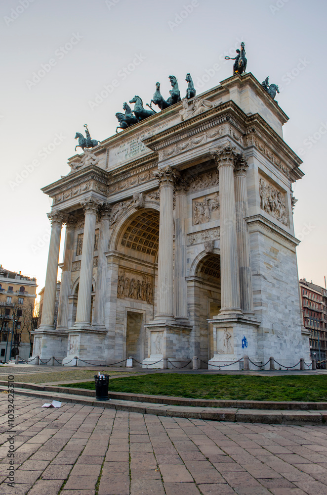 Fototapeta premium Arco della Pace, Milano, Italia.