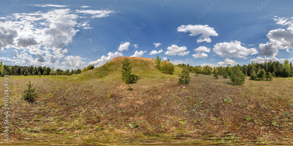 full spherical hdri 360 panorama near mountain in pinery in sunny spring day in equirectangular projection. VR AR content full spherical hdri 360 panorama near mountain in pinery in sunny spring day in equirectangular projection. VR AR content